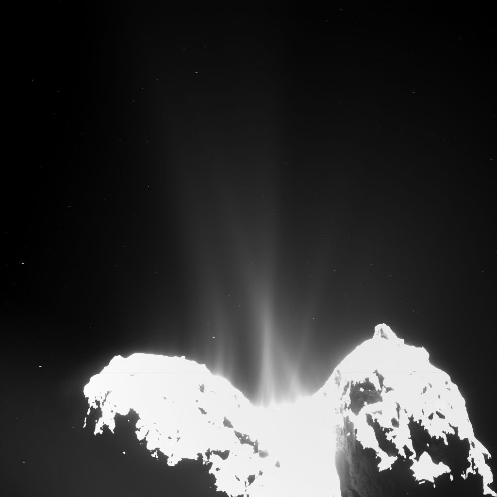 Vista dei jets emessi dalla cometa lo scorso 10 Settembre